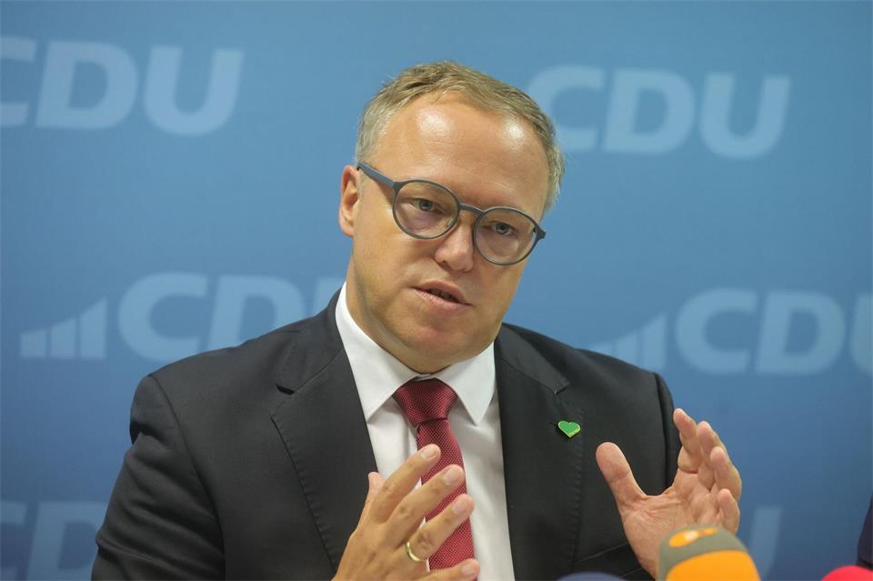 Mario Voigt stellt sich Wiederwahl als CDU-Chef in Thüringen. Bodo Schackow/dpa