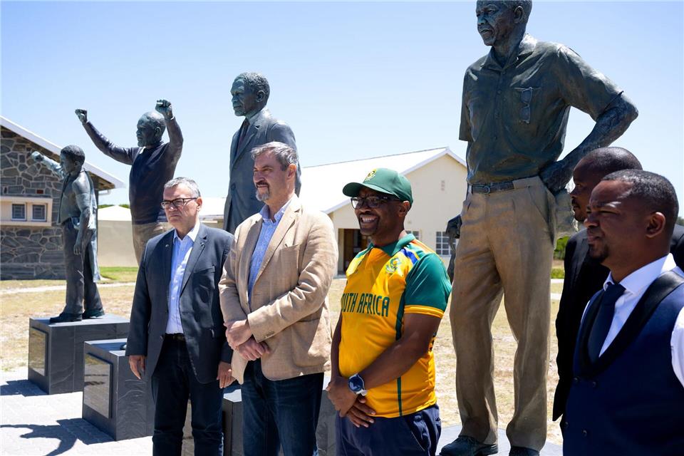 Markus Söder auf Robben Island.Sven Hoppe/dpa