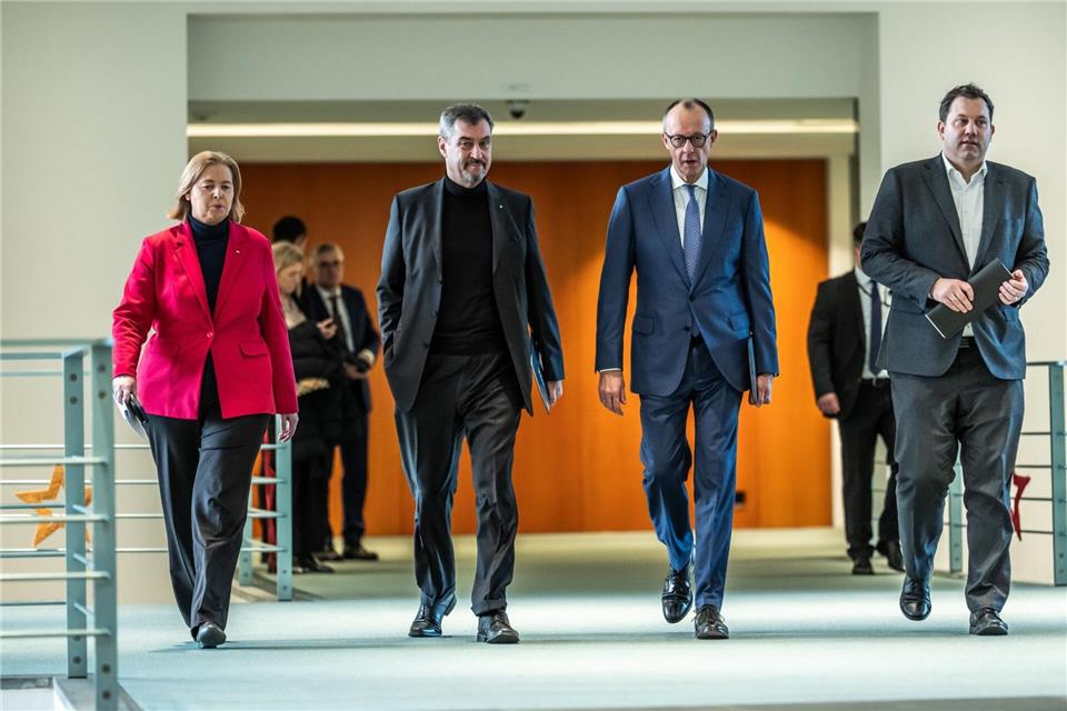 Markus Söder sieht die Koalition auf einem guten Weg.Michael Kappeler/dpa