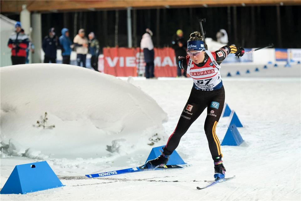 Marlene Fichtner musste nach zwei starken Rennen einen herben Rückschlag verkraften. Minna Raitavuo/Lehtikuva/AP/dpa