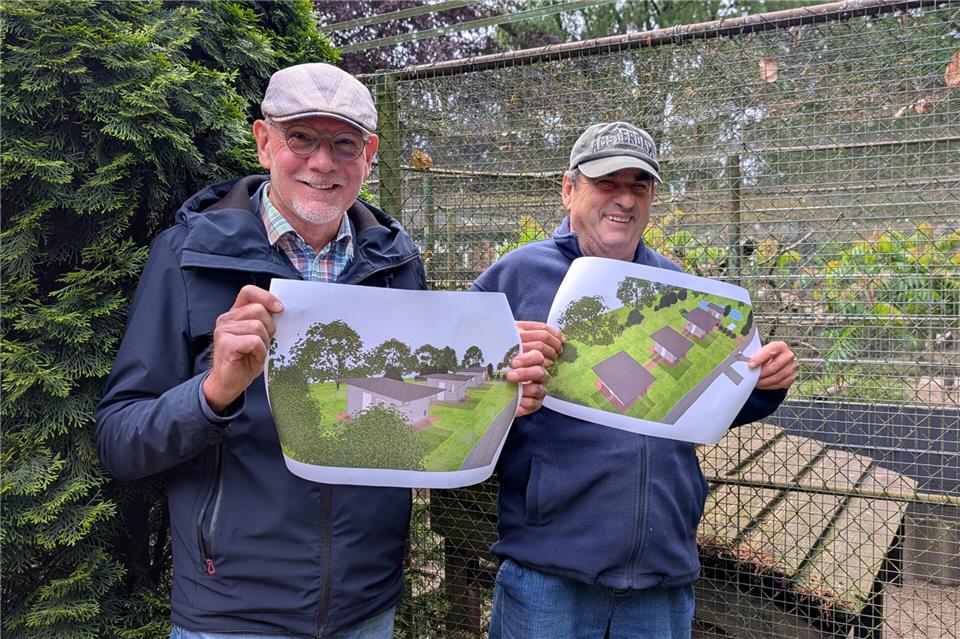 Martin Kapell und Achim Weis freuen sich auf den geplanten Umbau der Anlage.
