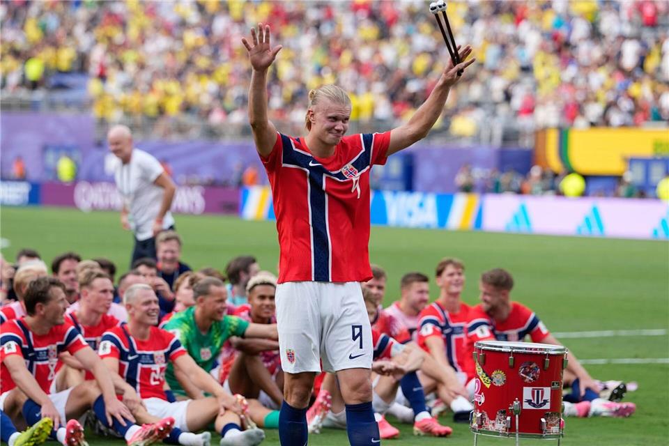 Matchwinner beim Sieg gegen Brasilien: Doppeltorschütze Erling Haaland.Frank Franklin II/AP/dpa