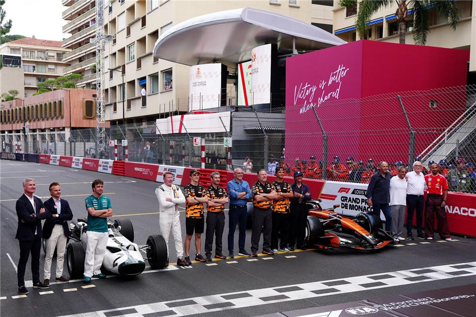 McLaren feiert sich in Monte-Carlo für 1.000 Rennen in der Formel 1.David Davies/PA Wire/dpa