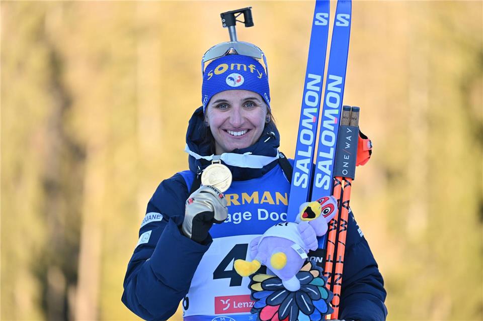 Medaillensammlerin: Julia Simon holte schon zehnmal WM-Gold. (Archivbild)Martin Schutt/dpa