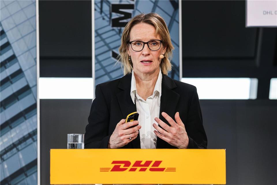 Melanie Kreis bei der DHL-Bilanzpressekonferenz 2025.Oliver Berg/dpa