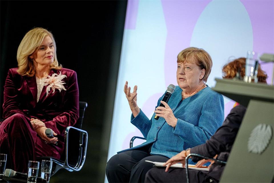 Merkel warb für einen weiten Begriff der Demokratie.Kay Nietfeld/dpa