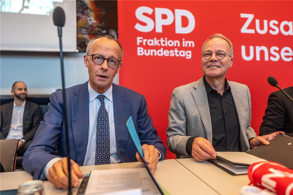 Merz bei der SPD-FraktionMichael Kappeler/dpa
