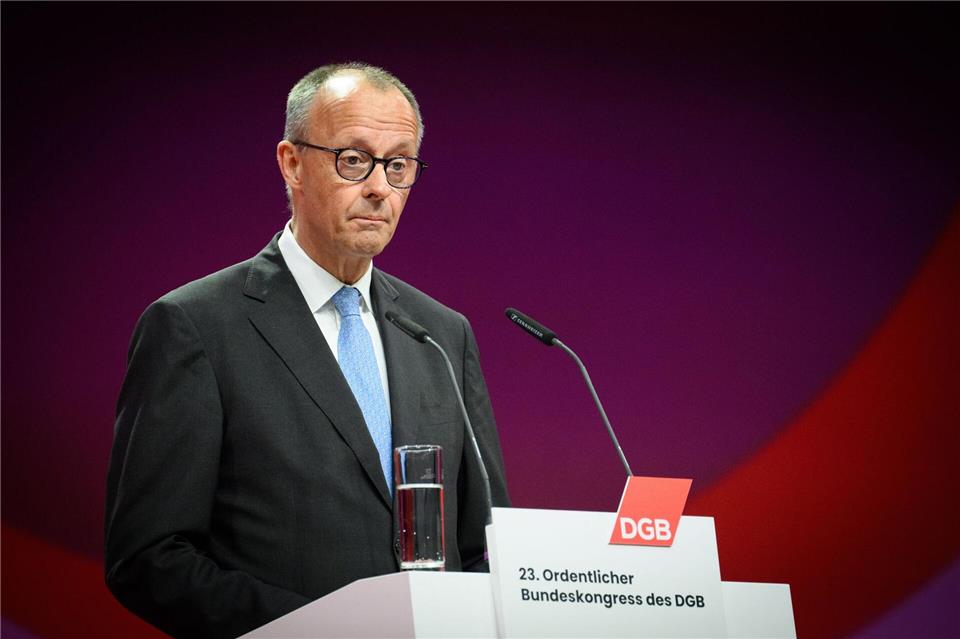 Merz drang beim DGB-Kongress mit seinen Reformappellen nicht durch.Bernd von Jutrczenka/dpa