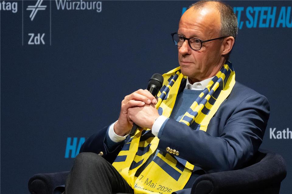Merz zeigt sich auf dem Katholikentag selbstkritisch.Sven Hoppe/dpa