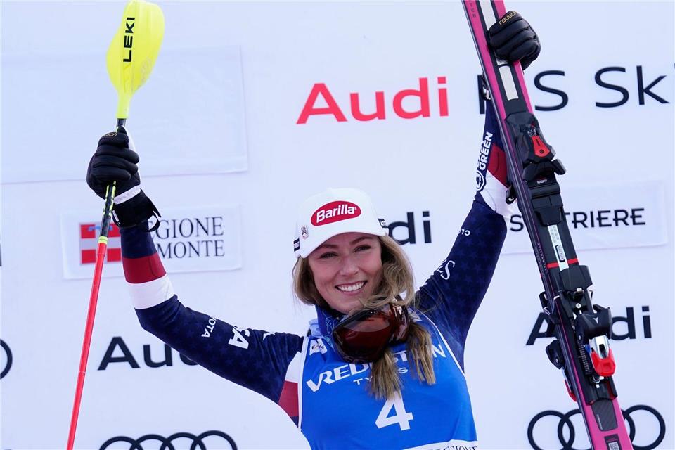 Tickets, Bauten, Aussichten: Noch 100 Tage bis Olympia Mikaela Shiffrin könnte ein Star der Spiele werden.Piermarco Tacca/AP/dpa