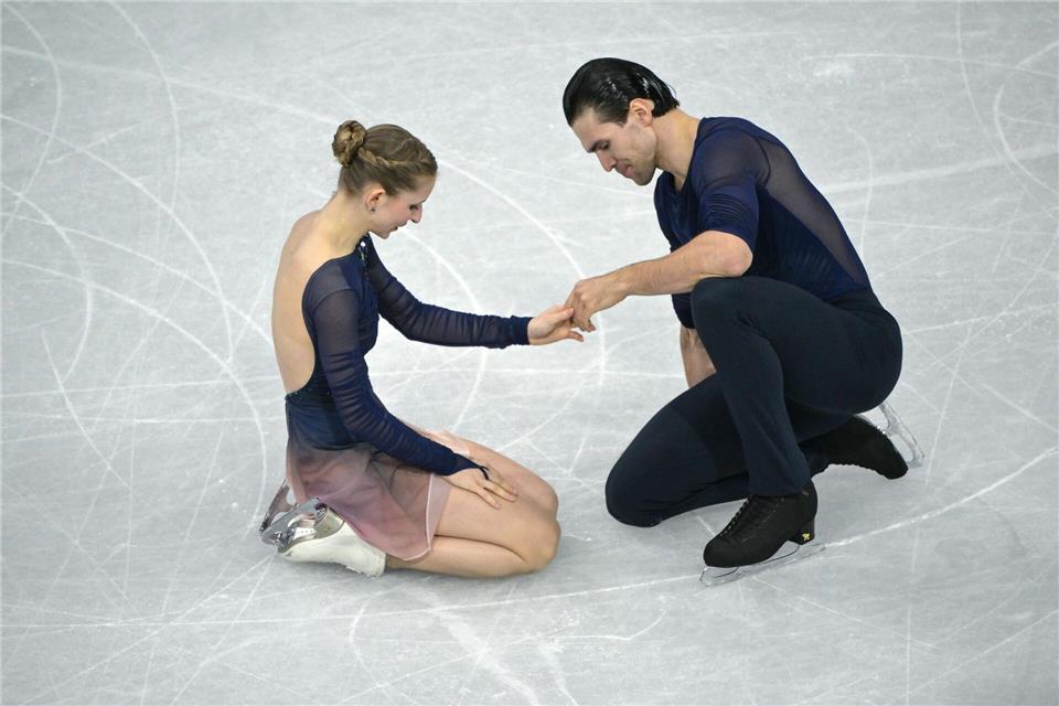 Minerva Hase und Nikita Volodin unterliefen in der Kür einige Fehler.Peter Kneffel/dpa
