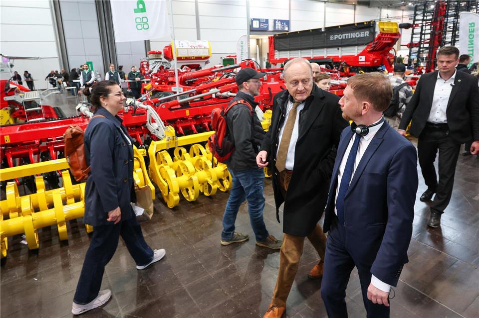 Ministerpräsident Michael Kretschmer eröffnete die Agrarmesse Agra und betonte die Bedeutung der Landwirtschaft für ländliche Räume.Jan Woitas/dpa