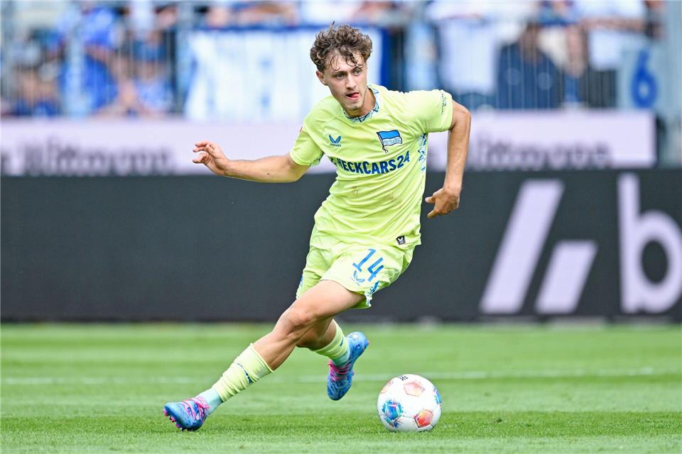 Mit Elversberg in der Bundesliga: Maurice Krattenmacher (Archivbild).Uwe Anspach/dpa
