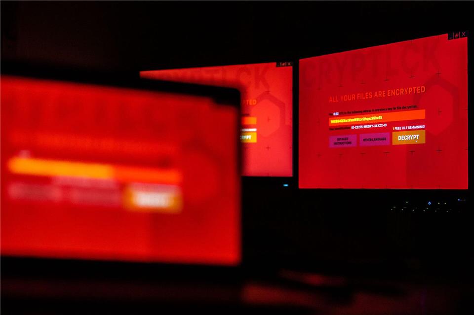 Mit Ransomware - also Schadsoftware, die Daten und Computer blockiert -  haben Cyberkriminelle in Deutschland bereits größere Ausfälle verursacht. (Symbolbild)Lino Mirgeler/dpa