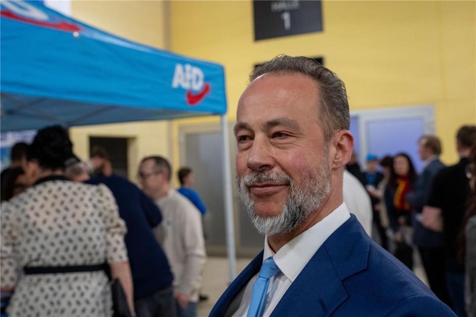 Mit Spitzenkandidat Jan Bollinger zieht die AfD in den Wahlkampf in Rheinland-Pfalz.Harald Tittel/dpa
