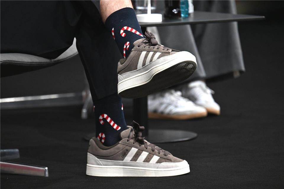 Mit Zuckerstangen-Socken kam Nagelsmann zur Kaderpräsentation. Federico Gambarini/dpa