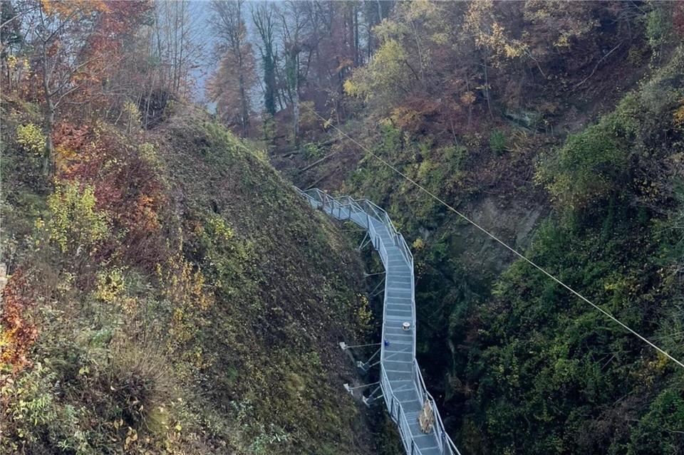 Mit einem neuen Panoramasteg soll die Marienschlucht am Bodensee wieder öffnen. Aktuell ist der Weg aber noch wegen Bauarbeiten gesperrt.Gemeinde Bodman-Ludwigshafen/dpa-tmn