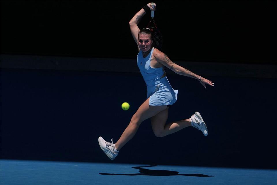 Mit ihrer couragierten Leistung machte die Ukrainerin Oleksandra Olijnykowa auf die Lage in ihrer Heimat aufmerksam.Asanka Brendon Ratnayake/AP/dpa