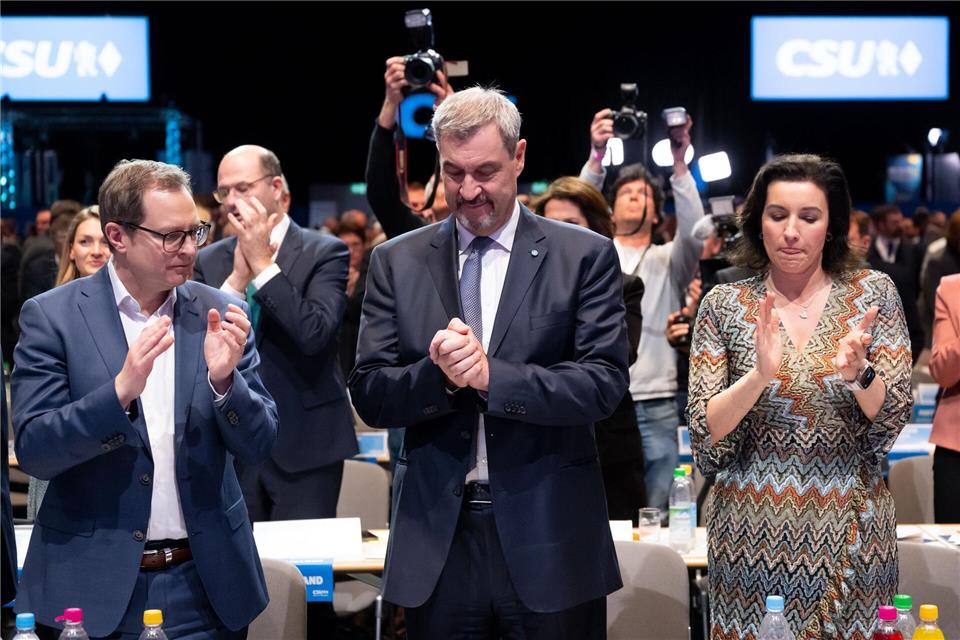 Mit seinem Prozent-Ergebnis dürfte Markus Söder nicht zufrieden sein.Sven Hoppe/dpa