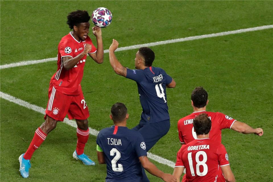 Mit seinem Tor gegen Paris ging Kingsley Coman in die Vereinshistorie des FC Bayern ein. (Archivbild)Manu Fernandez/AP/dpa