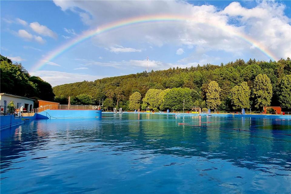 Mit seiner Wasserfläche von mehr als 7.000 Quadratmetern zählt das Freibad Waschmühle zu den größten in Deutschland - und auch zu den schönsten.-/Stadtverwaltung Kaiserslautern/dpa-tmn