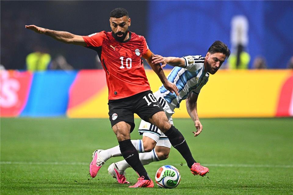Mohamed Salah lenkte das Spiel der Ägypter. Tom Weller/dpa