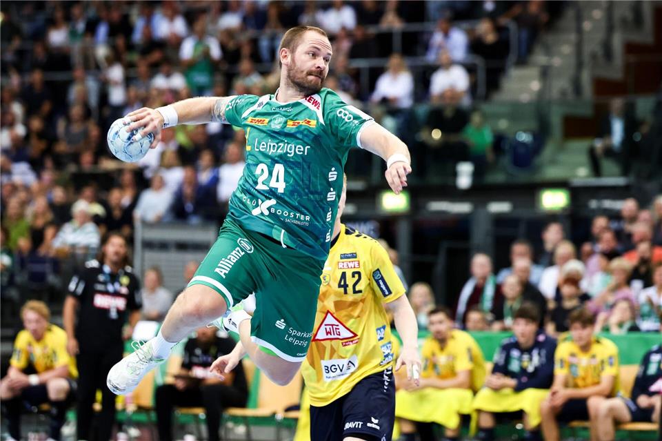 Moritz Preuss und die Bundesliga-Handballer des SC DHfK Leipzig kassierten eine verdiente Heimniederlage gegen den TBV Lemgo Lippe. Jan Woitas/dpa