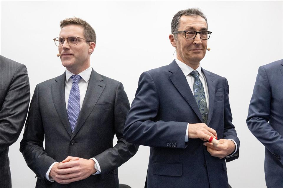 Müssen nach der Wahl aller Voraussicht nach miteinander regieren: Manuel Hagel und Cem Özdemir. (Archivbild)Marijan Murat/dpa