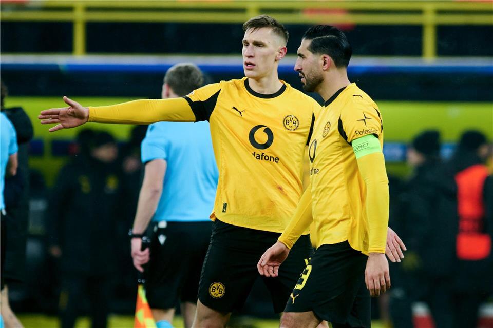 Nach Verletzungen zurück: Die BVB-Abwehrbosse Nico Schlotterbeck (l) und Emre Can. (Archivbild)Bernd Thissen/dpa