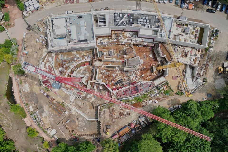 Nach aktuellem Stand soll das „Feuerland“ ab 2026 erlebbar sein.Jan Woitas/dpa