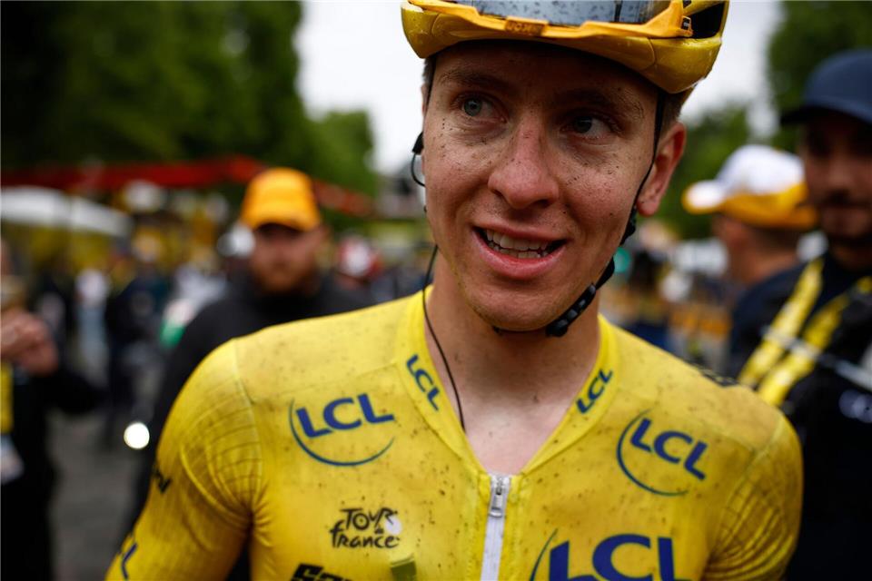 Revanche in Ruanda? Pogacar vor nächstem Duell mit Evenepoel Nach dem vierten Tour-Triumph: Tadej Pogacar. (Archiv)Yoan Valat/Pool EPA/dpa