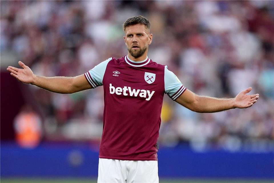 Nationalspieler Niklas Füllkrug muss mit West Ham in Southampton ran.Jordan Pettitt/PA Wire/dpa