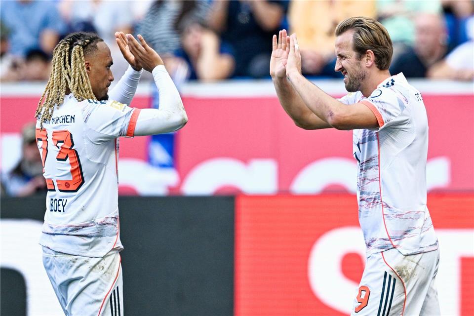 Neben Kane jubeln auch Spieler wie Außenverteidiger Boey.Uwe Anspach/dpa