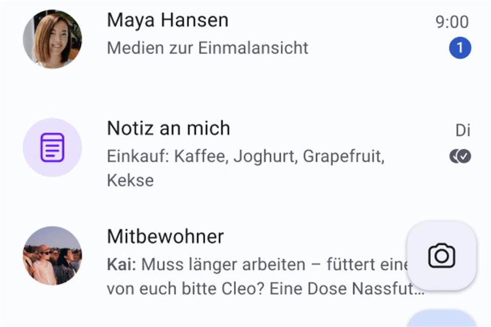Neu in der Signal-App: Die Anzahl ganz oben fixierbarer Chats ist von vier auf zehn erhöht worden.Signal/dpa-tmn