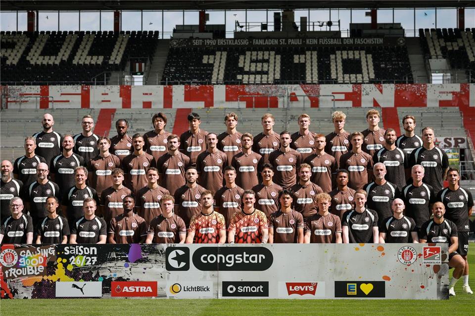 Neuanfang in Liga 2: Die Mannschaft des FC St. Pauli. (Archivbild)Christian Charisius/dpa