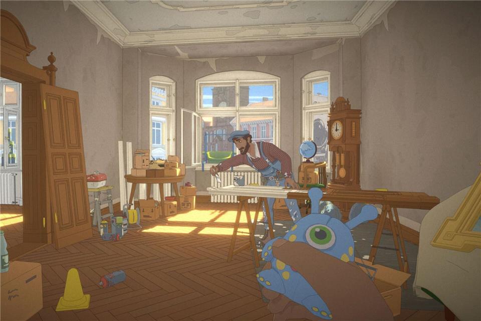 Neue Tapeten, alte Standuhr: Vater renoviert das „Berlin Apartment“.-/btf Gmbh bildundtonfabrik/dpa-tmn