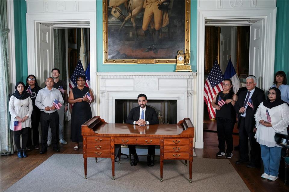 New Yorks Bürgermeister Mamdani hat eine Rede zum 250. Geburtstag der USA gehalten. Anna Connors/Pool The New York Times/AP/dpa