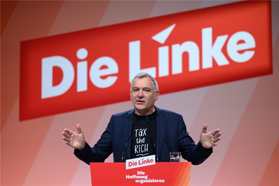 Nicht bei allen Beschlüssen folgten die Delegierten Parteichef Jan van Aken.Hendrik Schmidt/dpa