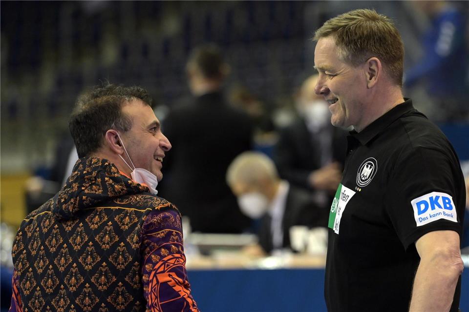 Nicht die besten Freunde. Bob Hanning (l.) und Alfred Gislason. (Archivbild)Soeren Stache/dpa-Zentralbild/dpa