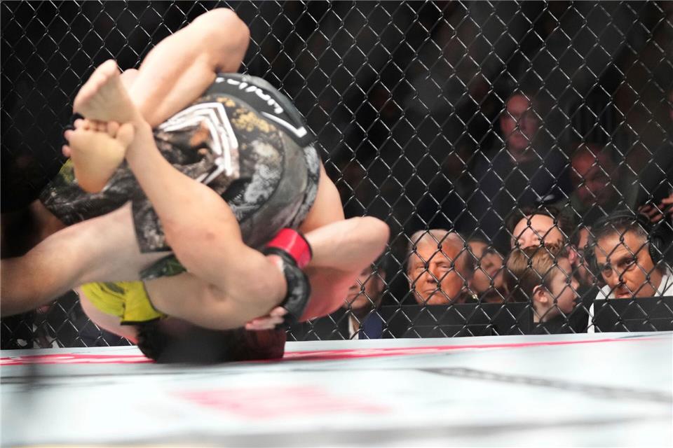 Nicht selten wird einer der UFC-Kämpfer im Ring bewusstlos geprügelt.Lynne Sladky/AP/dpa