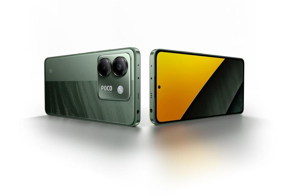 Nicht unüblich in der Preisklasse: Rückseite und Rahmen des Xiaomi Poco M7 sind aus Kunststoff. Das Display schützt Gorilla-Glas 5.Xiaomi/dpa-tmn