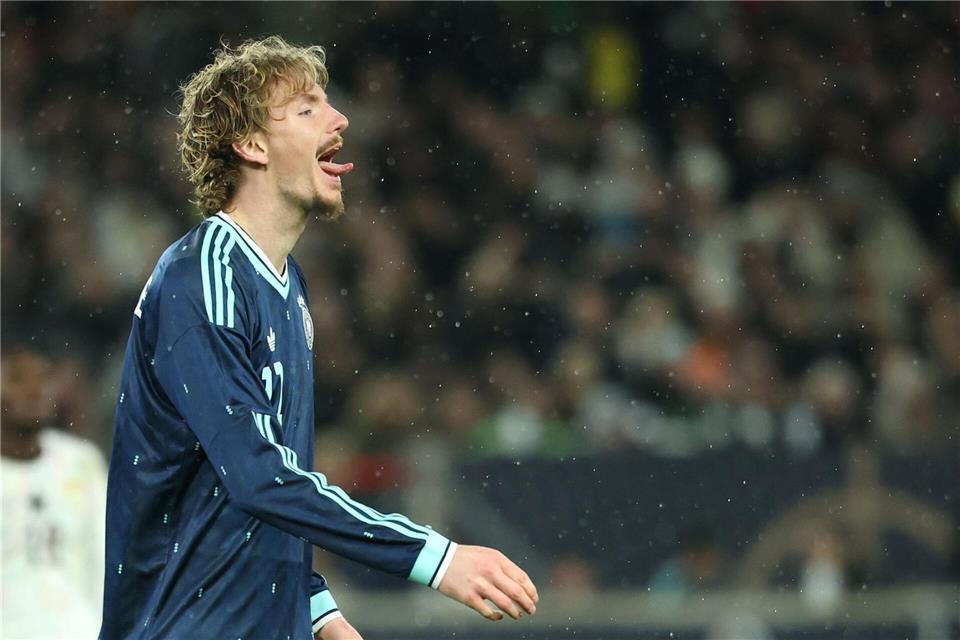 Nick Woltemade reagiert nach einem missglückten Abschluss.Christian Charisius/dpa