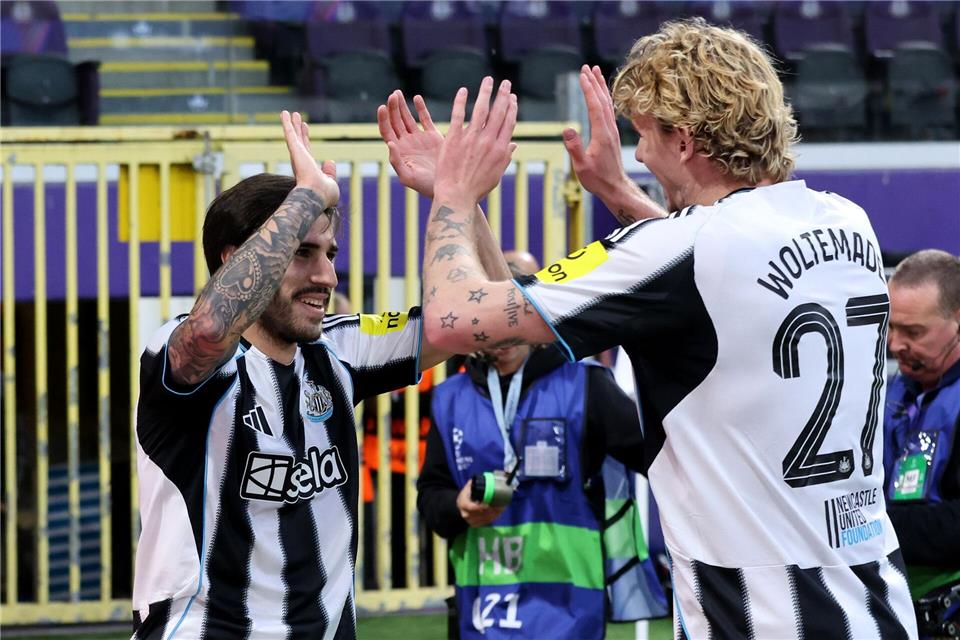 Nick Woltemade traf für Newcastle zur 1:0-Führung.Peter Lous/PA Wire/dpa