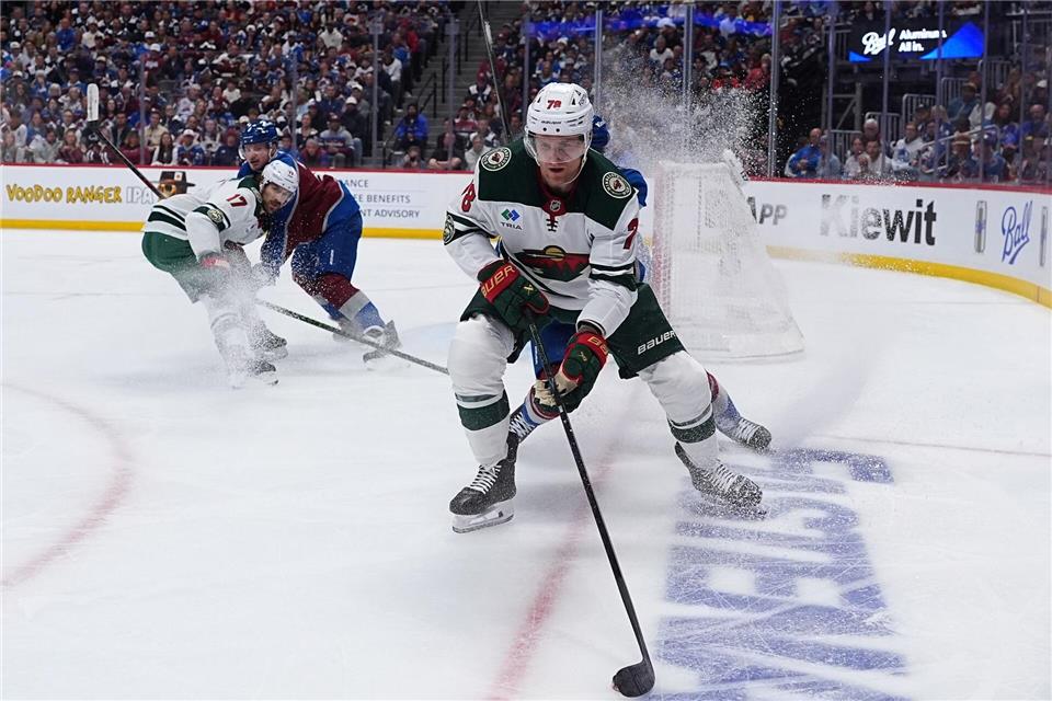 Nico Sturm traf für Minnesota zum zwischenzeitlichen Ausgleich. (Archivbild)David Zalubowski/AP/dpa