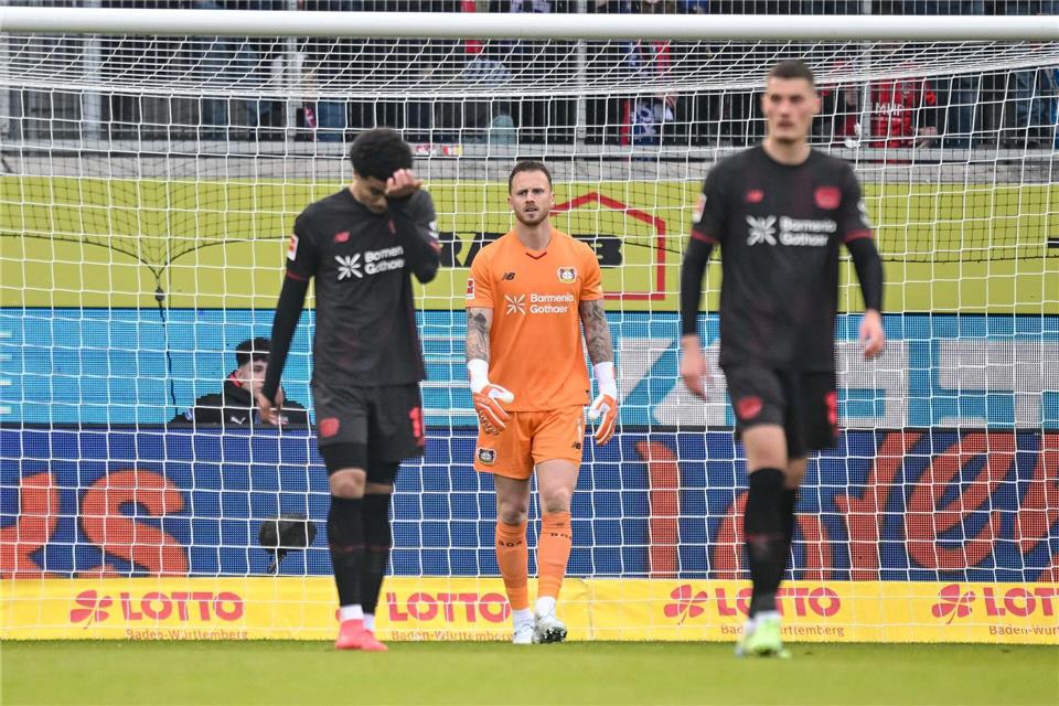 Niedergeschlagen: Leverkusen kassiert einen Dämpfer.Harry Langer/dpa