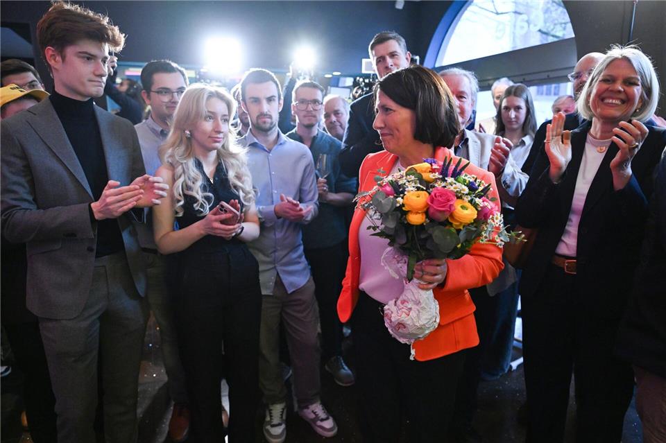 Niederschmettender Wahlabend für die FDP-Spitzenkandidatin in Rheinland-Pfalz, Daniela Schmitt.Federico Gambarini/dpa