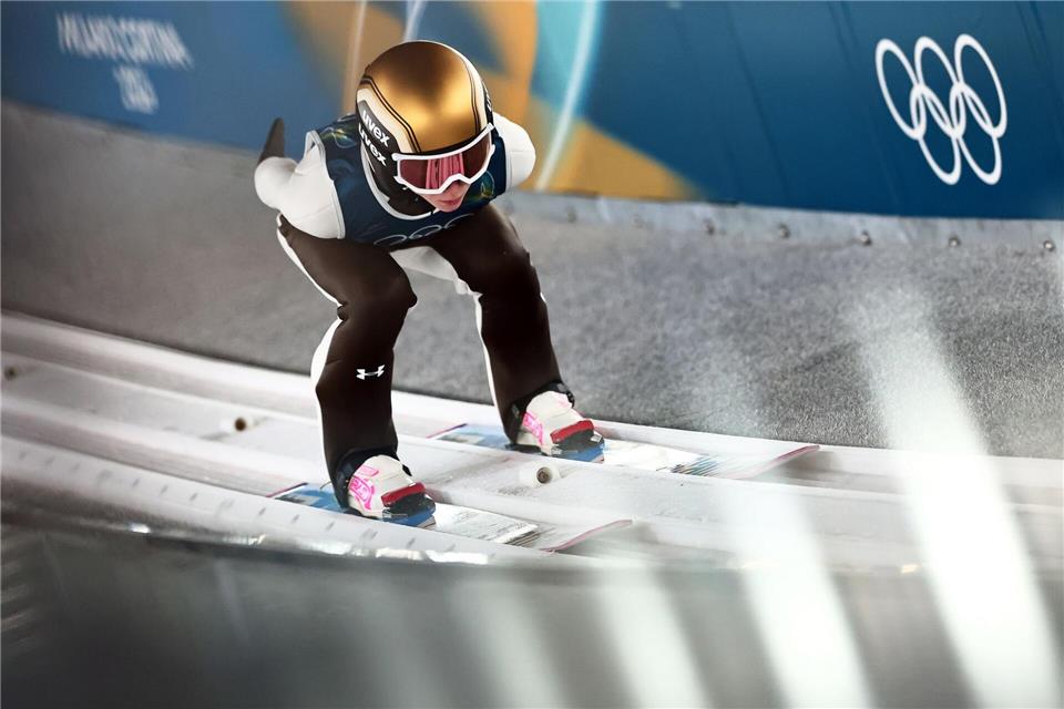 Nika Prevc war als Topfavoritin gestartet, am Ende gab es Silber.Daniel Karmann/dpa