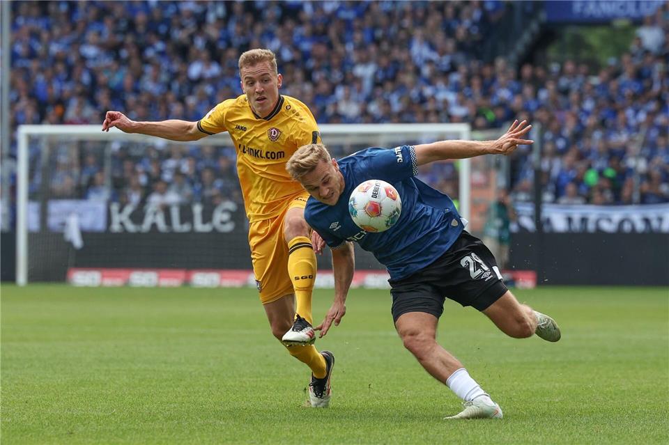 Niklas Hauptmann traf zum 1:0 für Dresden.Friso Gentsch/dpa
