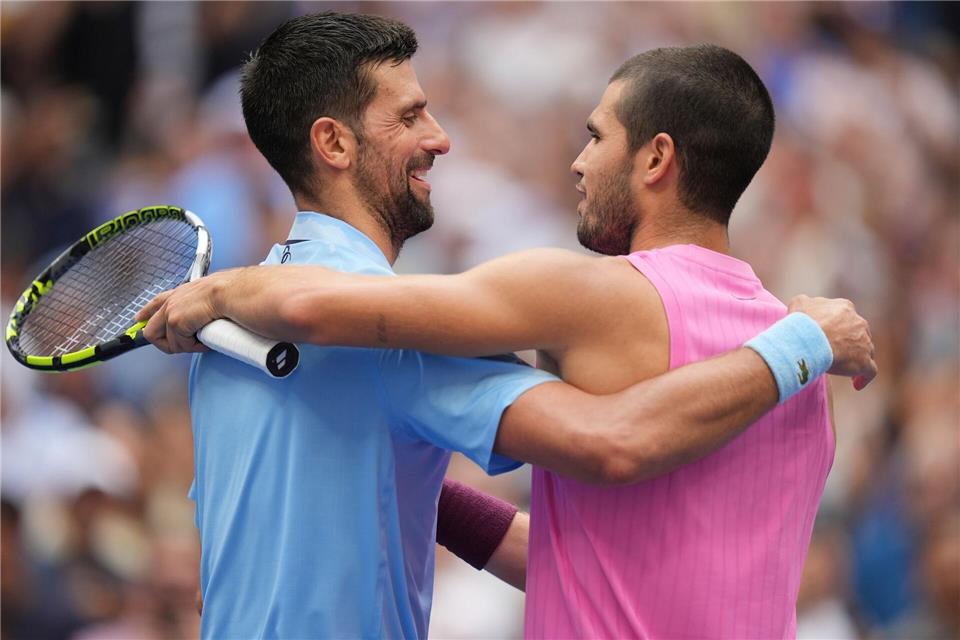 Novak Djokovic konnte Carlos Alcaraz im Halbfinale der US Open nicht aufhalten.Seth Wenig/AP/dpa