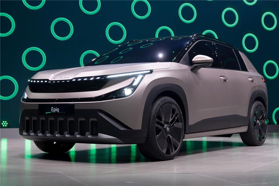 Vier neue E-Autos von VW – Marktstart ab 25.000 Euro geplant Nur als Studie gezeigt wird der SUV Skoda Epiq.Sven Hoppe/dpa
